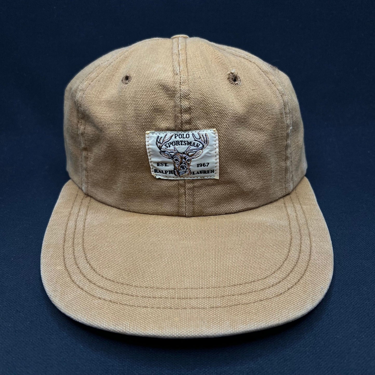 Vintage Polo Ralph Lauren Sportsman Deer Patch USA Hat Sz S