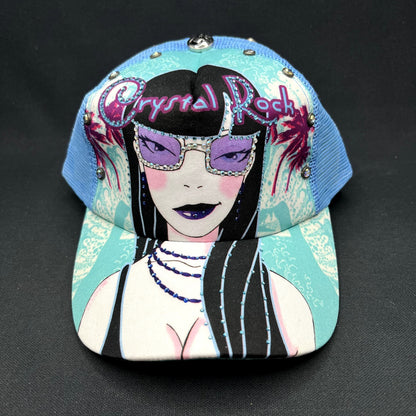 Crystal Rock Christian Audigier Rhinestone Trucker Hat Y2K NWT