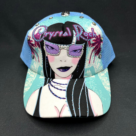 Crystal Rock Christian Audigier Rhinestone Trucker Hat Y2K NWT