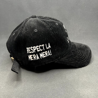 Chica~Chida Hecho en Tequila Black Corduroy Strapback Hat KBETHOS Classics NWT