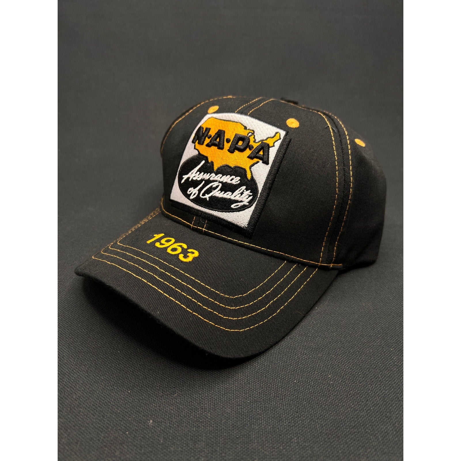 Vintage NAPA Auto Parts “Assurance of Quality” 1963 Black/Yellow Strapback