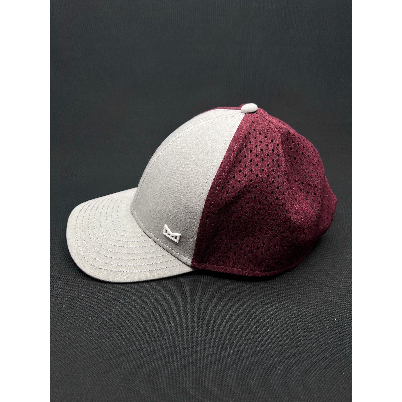 Melin A-Game Hydro Performance Hat – Grey & Maroon Water-Resistant Snapback (Designed in California)