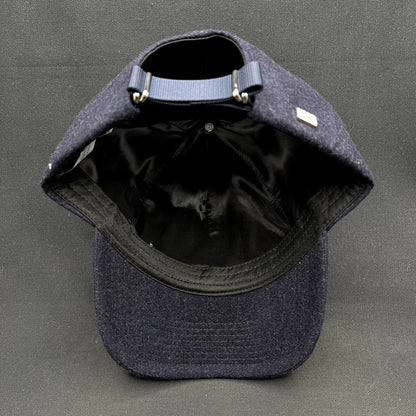 Varsity Headwear Cashmere Strapback Hat Navy Blue Luxury Dad Cap Large
