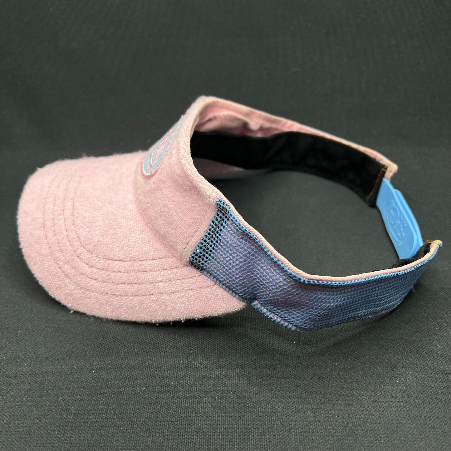 Vintage Von Dutch Terry Cloth Visor Pink Blue Y2K Strapback Hat Cap