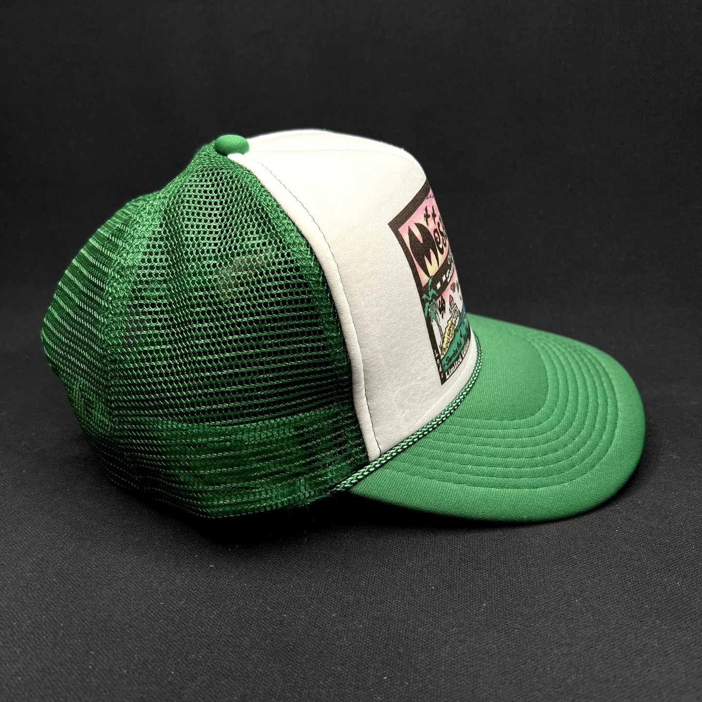 Mesa Cafe Santa Barbara Snapback Trucker Hat Green Logo SB 805