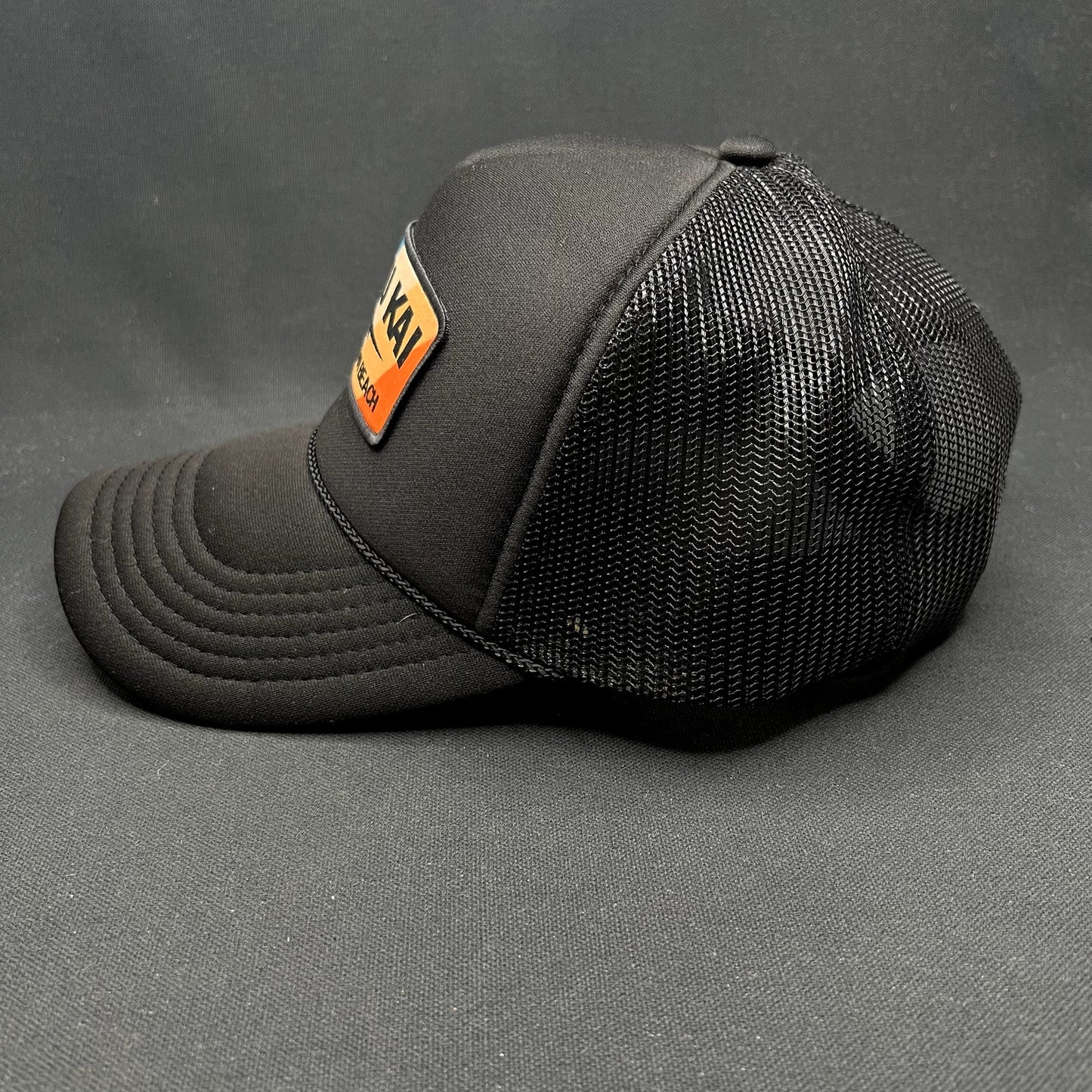 Nikau Kai Manhattan Beach Surf Trucker Snapback Hat Otto Black California