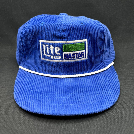 Vintage Lite Beer NASTAR Corduroy Strapback Ski Racing Hat USA Made