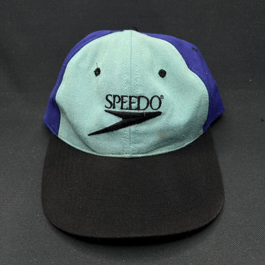 Vintage Speedo Colorblock Snapback Hat 90s Athletic Cap