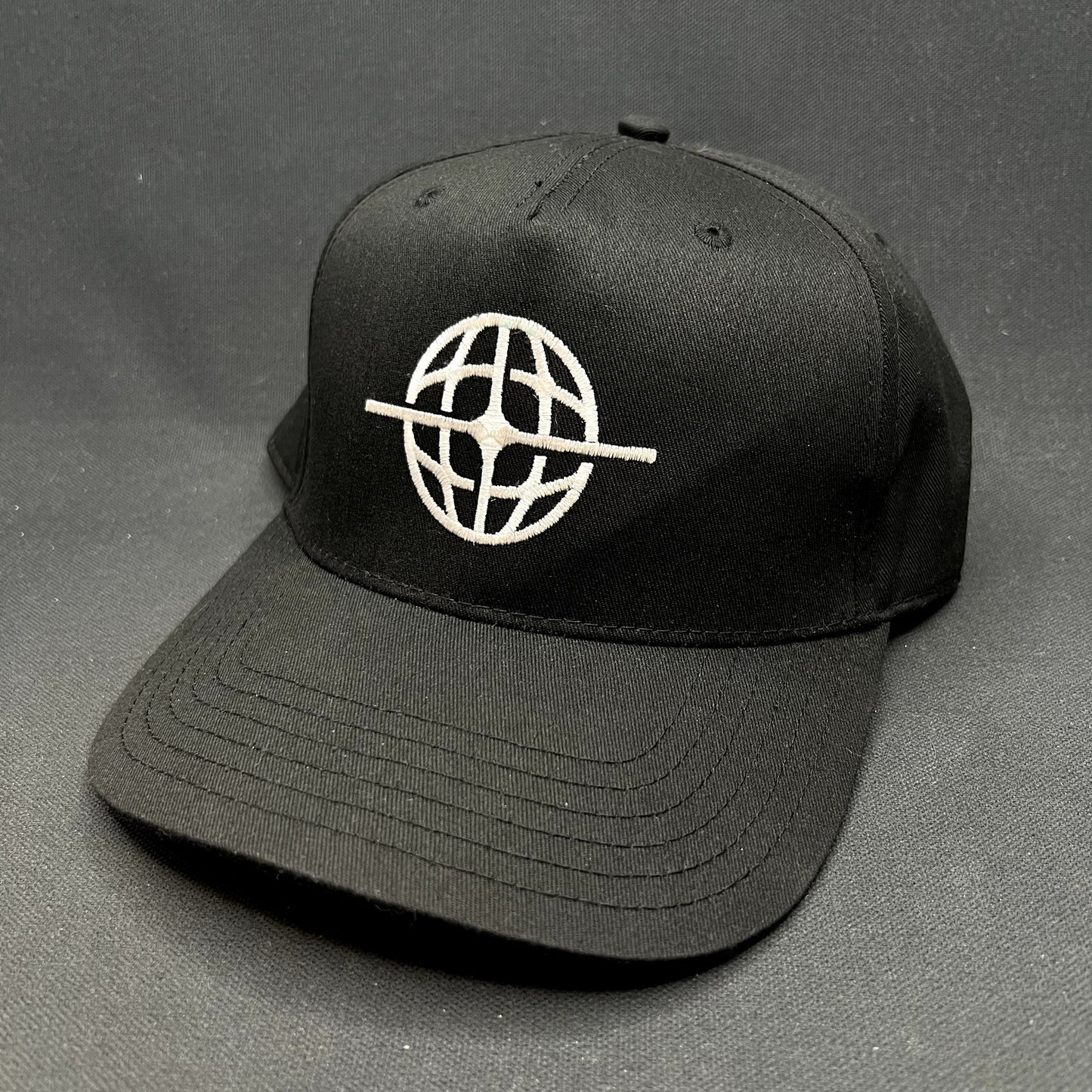American Football Globe Logo Snapback Hat Black Adjustable Cap