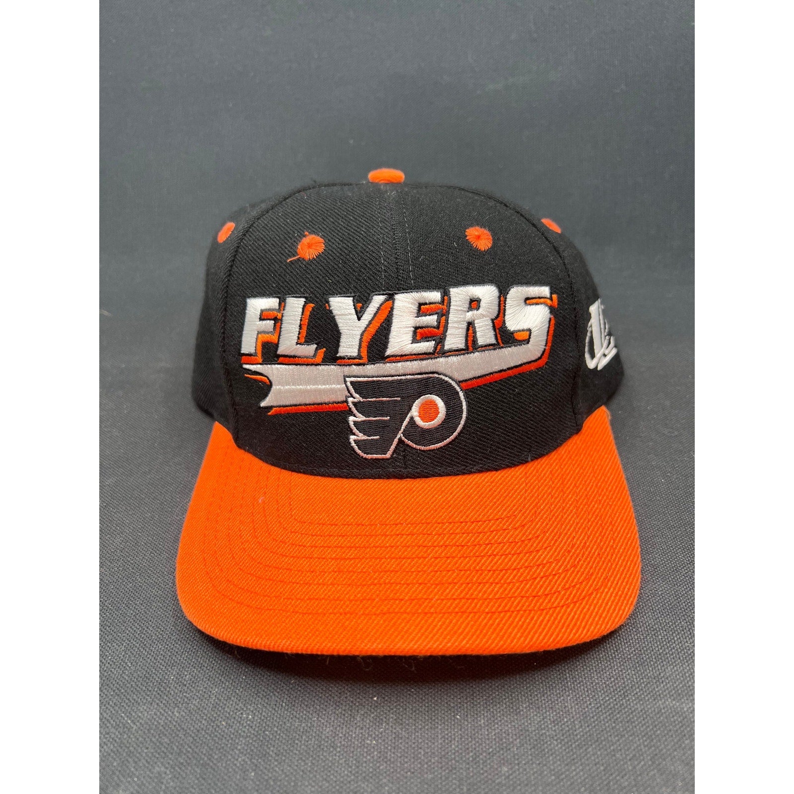 Vintage Philadelphia Flyers Snapback Hat Logo Athletic Collegiate Script Taiwan