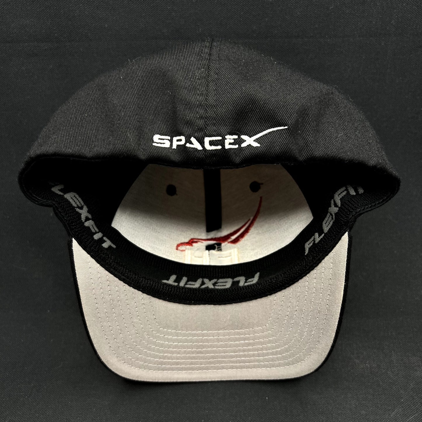 SpaceX Falcon Heavy Flexfit Hat Black Red Yupoong S/M