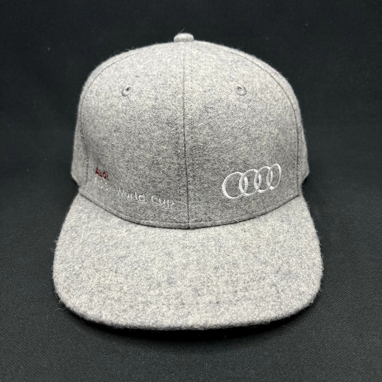 Audi FIS Alpine World Cup Wool Blend Snapback Hat Gray Felt Four Rings Cap