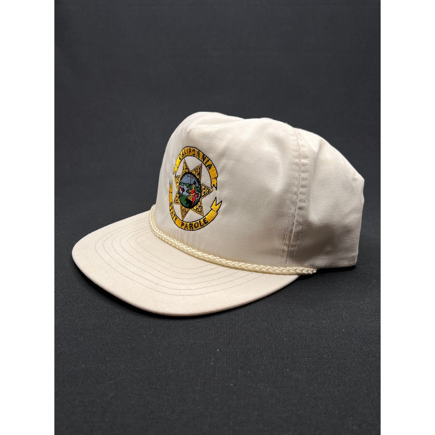 Vintage 90s California State Parole Rope Hat Otto – White Snapback