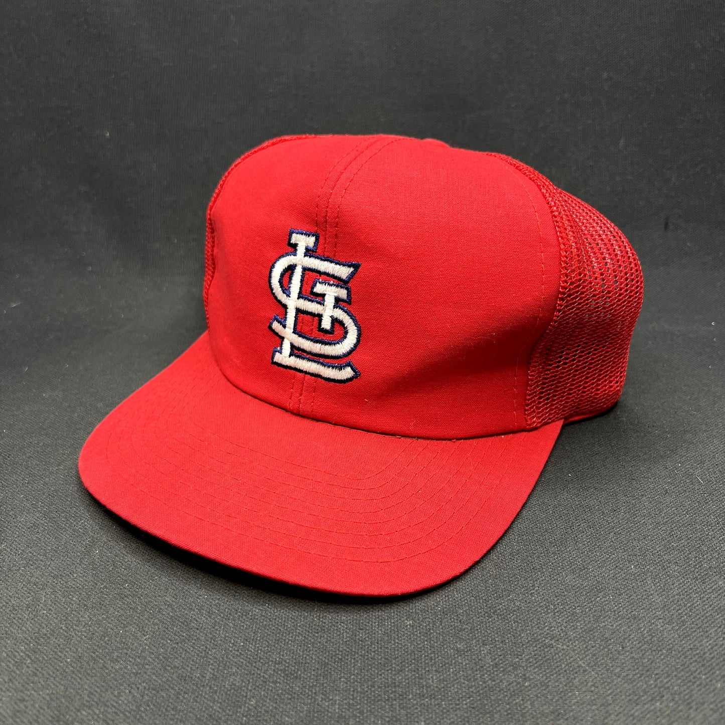 Vintage St. Louis Cardinals Twins Enterprise Mesh Snapback Hat Red MLB Taiwan