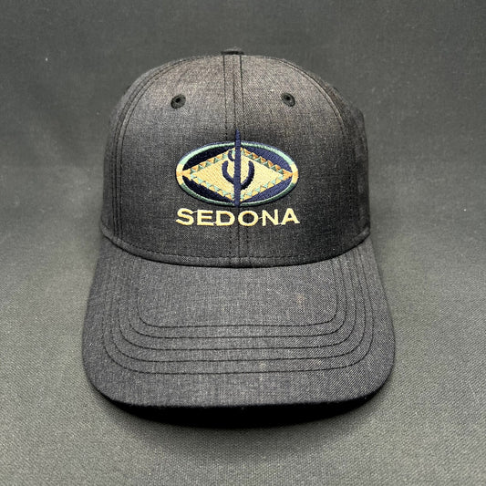 Sedona Arizona Embroidered Logo Strapback Hat Black Sun Faded ACE USA Cap