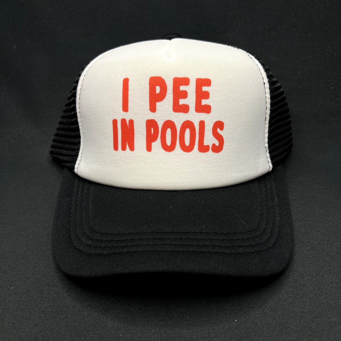 I Pee In Pools Funny Trucker Snapback Hat Novelty Humor Cap