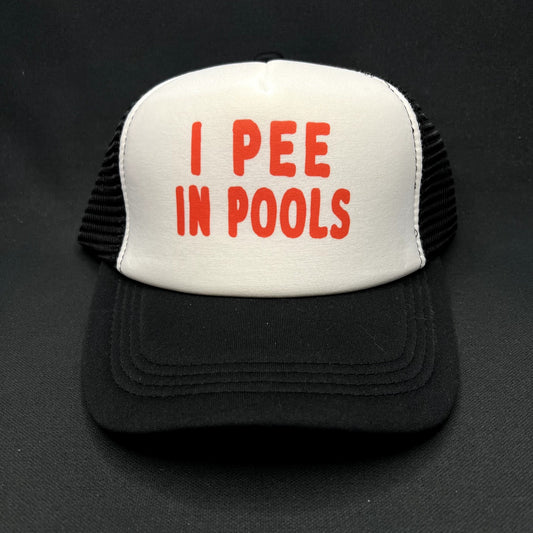 I Pee In Pools Funny Trucker Snapback Hat Novelty Humor Cap