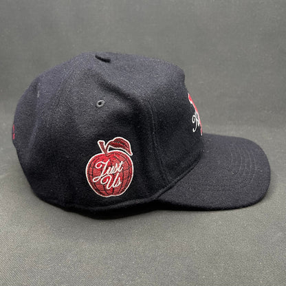 Kith x KidSuper “Kith & Kin” Wool Snapback Hat Black Script Logo