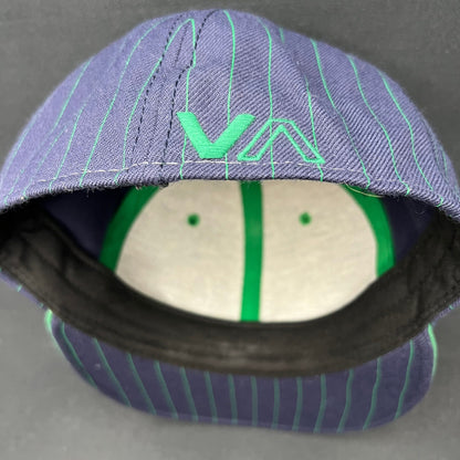 7 1/4 Y2K RVCA Crest Logo Snapback Hat Black White Pinstripe Brim
