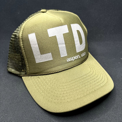 LTD Aspen USA Trucker Snapback Hat Olive Mesh Limited Brand Colorado OTTO