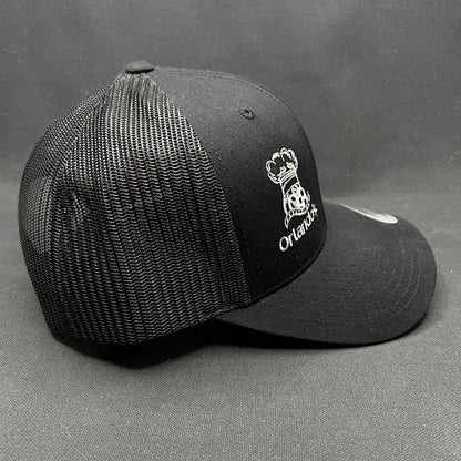 Orlando’s Palm Royale Trucker Snapback Hat Yupoong Black Mesh Cap