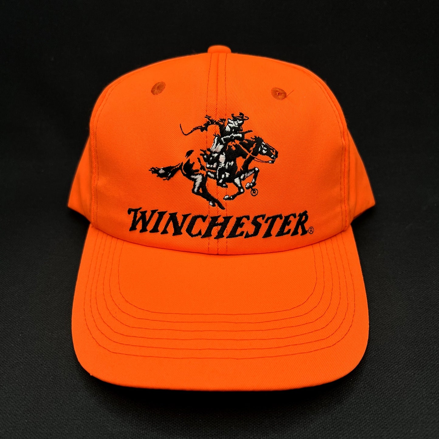 Vintage Winchester Firearms Snapback Hat Blaze Orange USA Made Nilo Farms