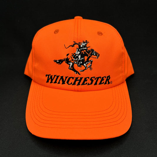 Vintage Winchester Firearms Snapback Hat Blaze Orange USA Made Nilo Farms