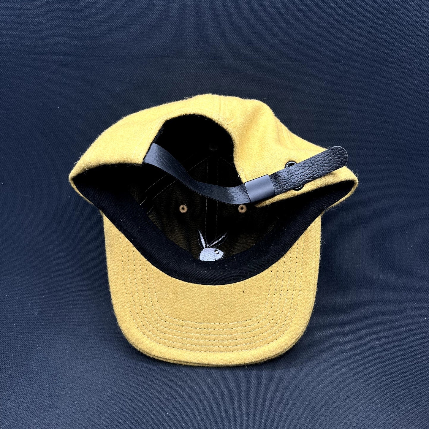 PLEASURES x Playboy Bunny Wool Strapback Hat Mustard 2021 Leather Strap