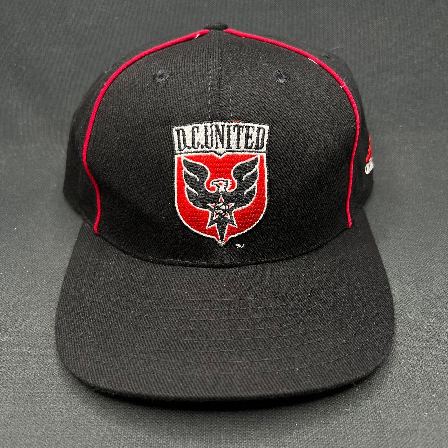 Vintage Adidas DC United MLS Snapback Hat Black Red Soccer Cap