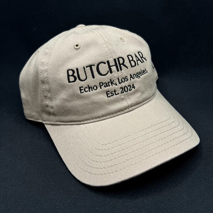 Butchr Bar Echo Park Los Angeles Strapback Hat OTTO Cap Beige