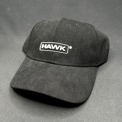 Retro HAWK Black Strapback Hat Polyamide Minimalist Streetwear Cap