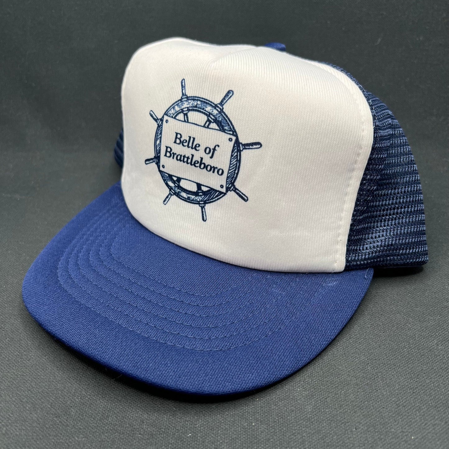 Vintage Belle of Brattleboro Snapback Trucker Hat Sunbelt Nautical