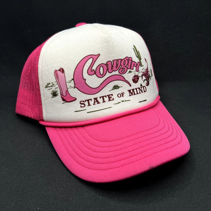 Shyanne Cowgirl State of Mind Pink Trucker Hat Western Snapback