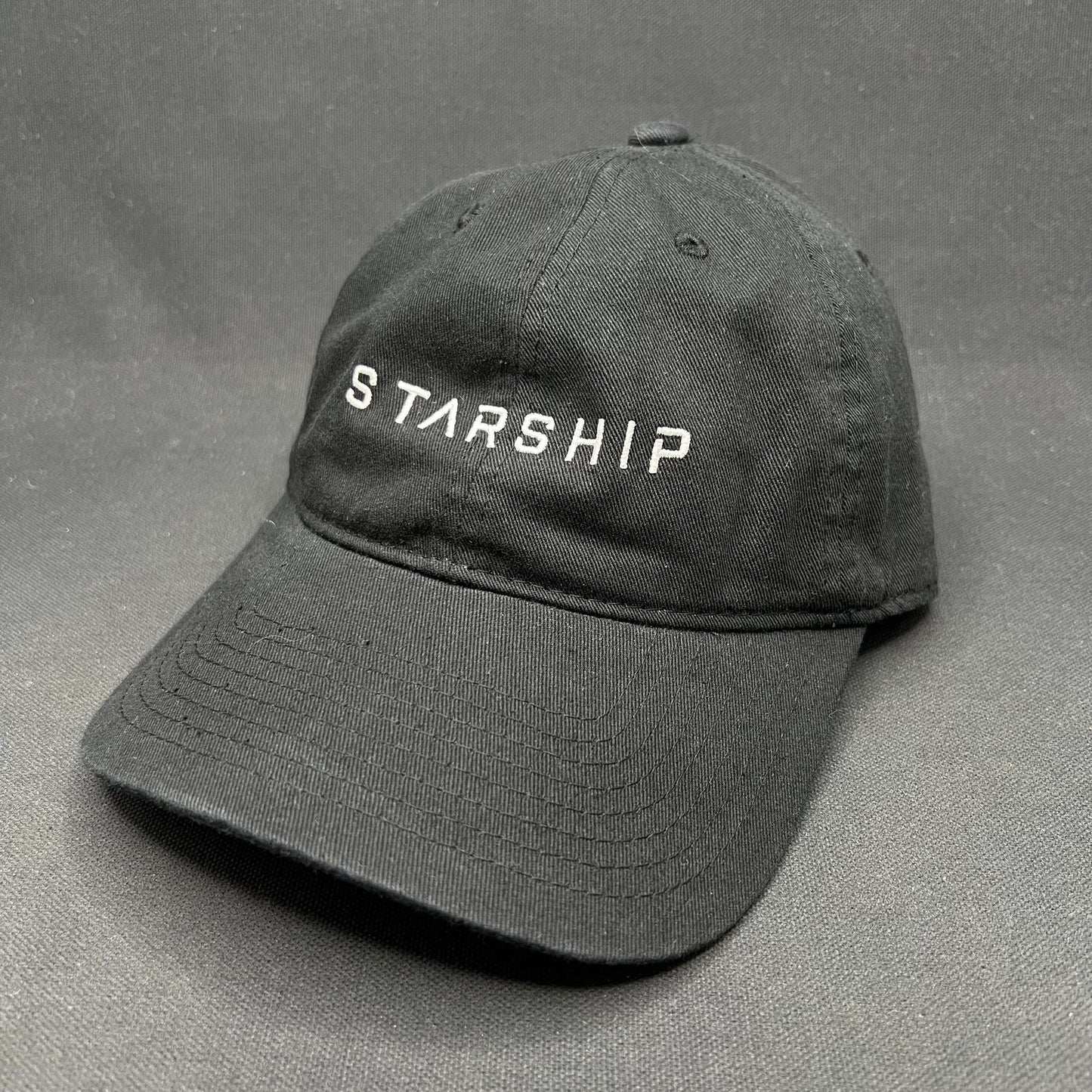 SpaceX Starship Strapback Hat Black Embroidered NASA Space Elon Musk