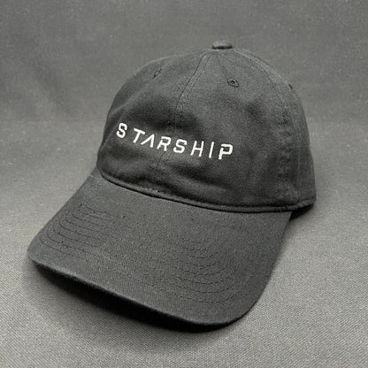 SpaceX Starship Strapback Hat Black Embroidered NASA Space Elon Musk