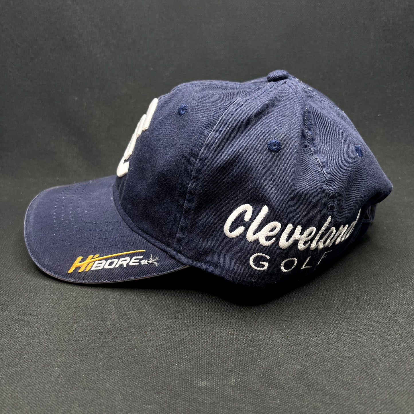 Vintage Cleveland Golf Strapback Hat Navy Blue Embroidered Logo Adjustable