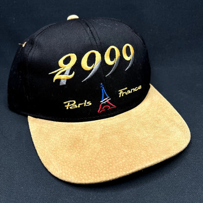 Vintage Y2K 2000 Paris France Snapback Hat Suede Brim