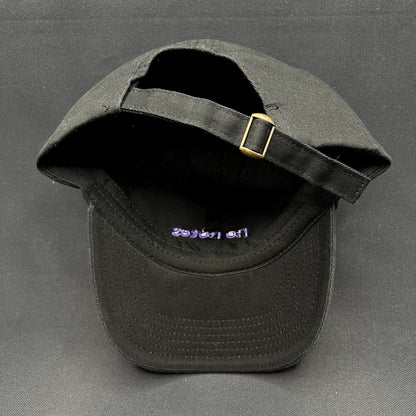 No Notes Canva Strapback Hat Black Purple Embroidered Dad Cap Adjustable
