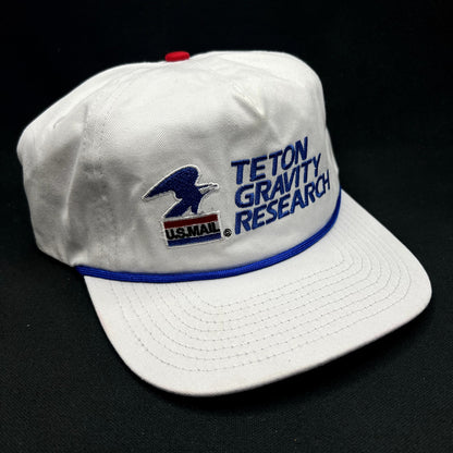 Teton Gravity Research USPS Mail Snapback Hat White Rope Cap Lightly Damaged