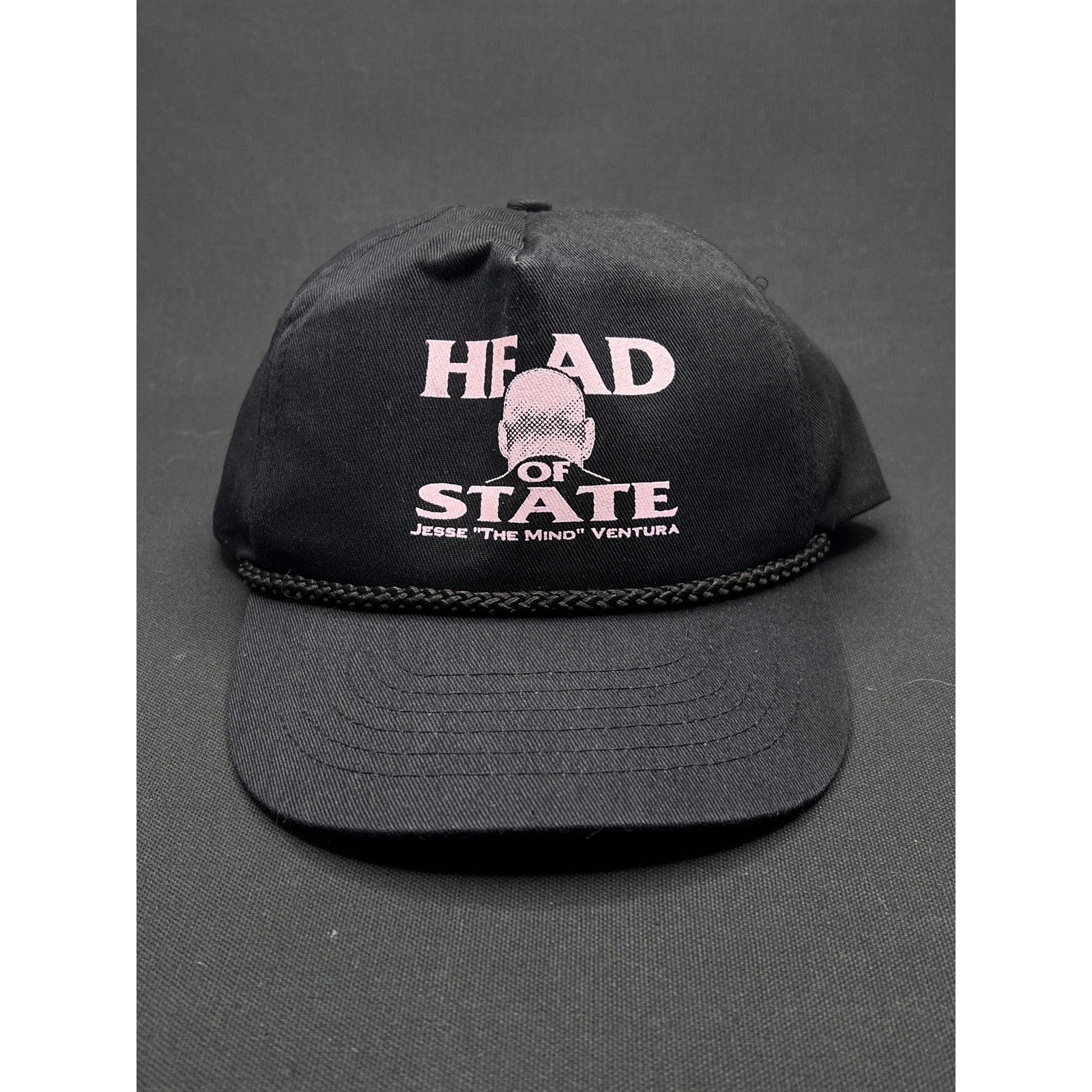 Vintage Jesse Ventura Extremely Rare “Head of State” Black Rope Snapback – Zkapz