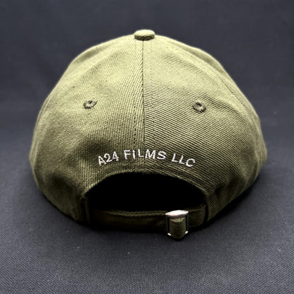 A24 Films Strapback Hat Olive Green Minimal Logo Cap