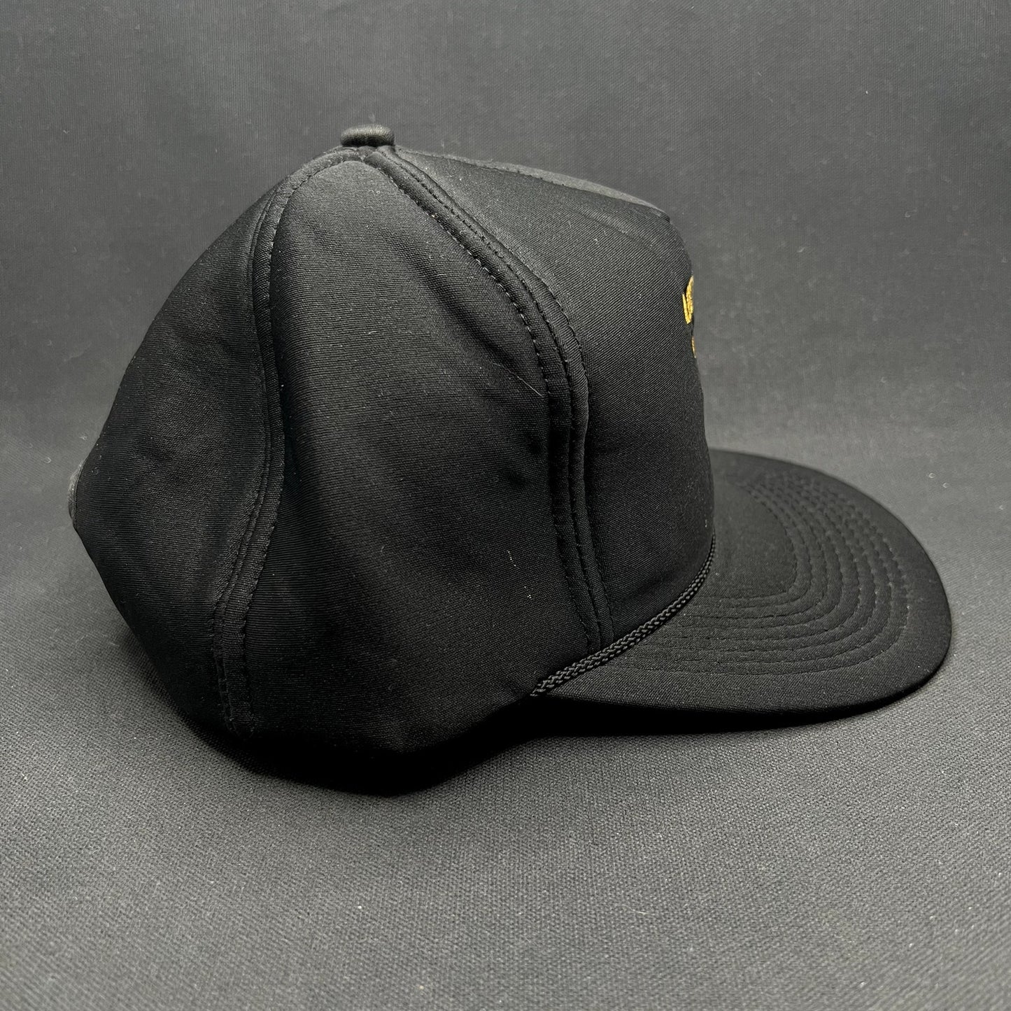 Vintage ARCO Marine Snapback Hat Black Rope Cap USA Oil Gas