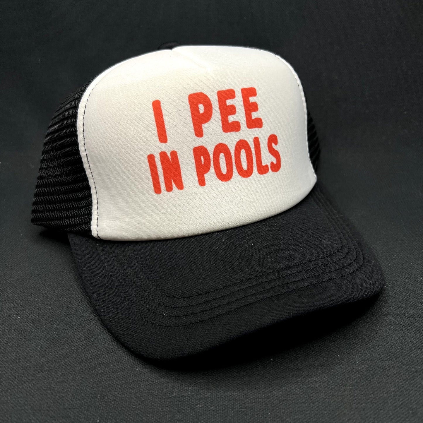 I Pee In Pools Funny Trucker Snapback Hat Novelty Humor Cap