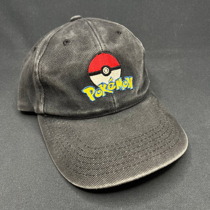 Vintage Pokémon Poké Ball Logo Strapback Hat Black Nintendo