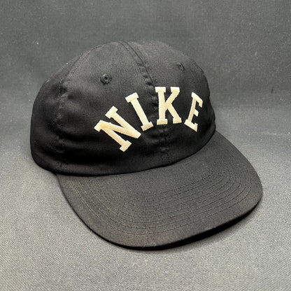 Vintage Nike Arch Spellout Strapback Hat Black Green Undervisor Taiwan 80s 90s