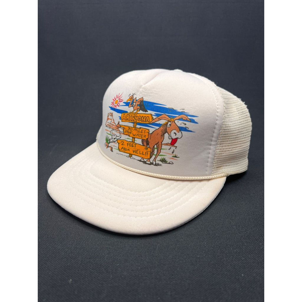 Vintage Late 1980s Arizona Desert Cartoon Trucker Hat – Headmost Taiwan ROC