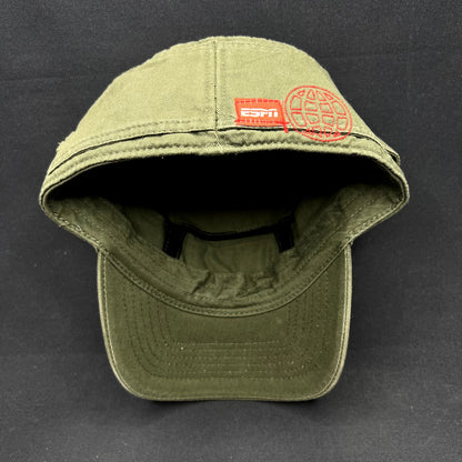 Vintage X Games ESPN Cadet Military Cap Olive Green OSFM
