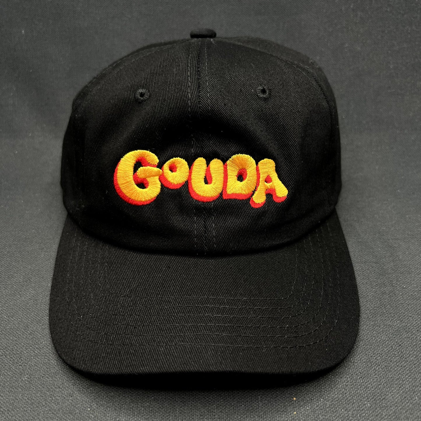 Mister Parmesan Gouda Cheese Logo Strapback Hat Black Los Angeles