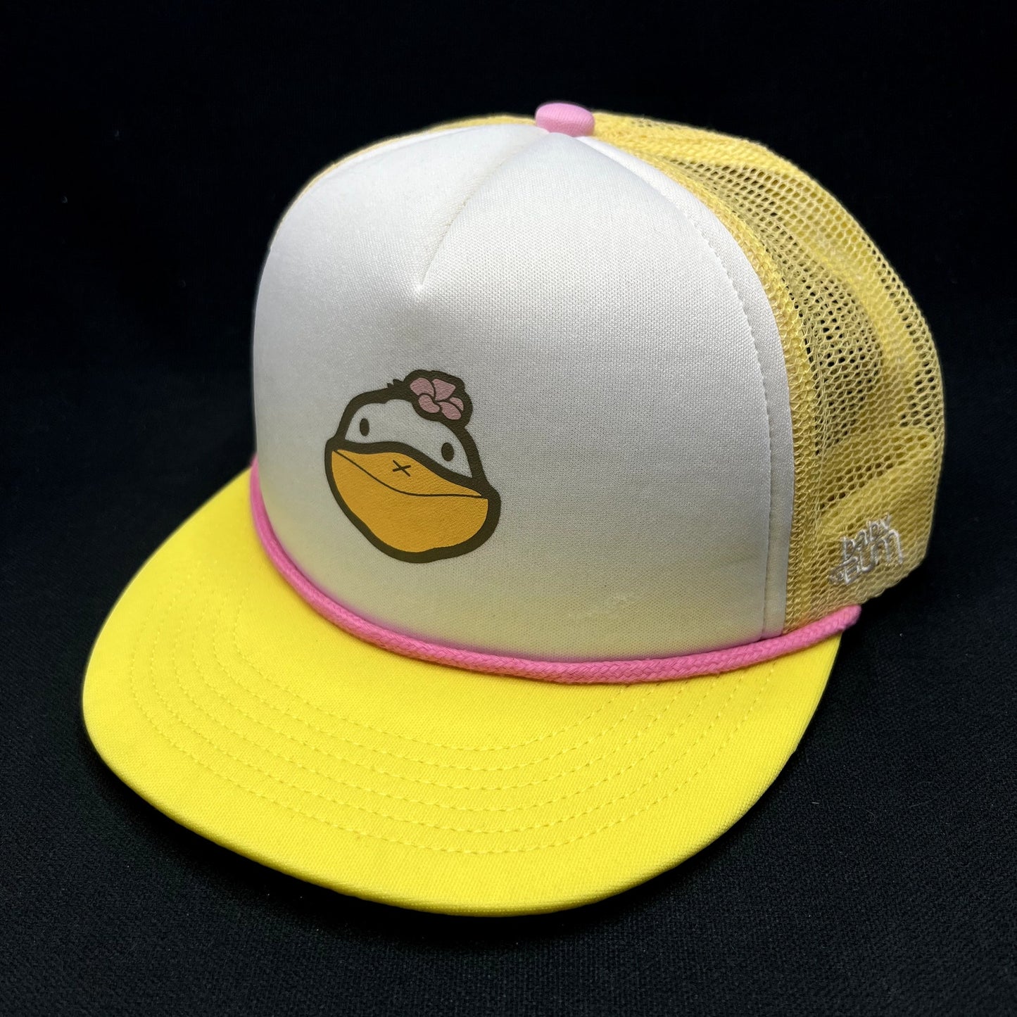 Baby Bum Trucker Snapback Hat Proto Sample Trust The Bum Yellow Pink Cap