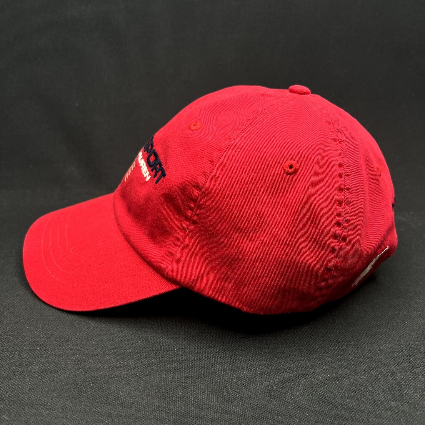 Polo Sport Ralph Lauren USA Flag Strapback Hat Red Spellout Cap
